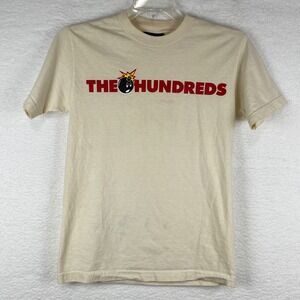 The Hundreds Adam Bomb Graphic T-Shirt Mens Small Cream Streetwear Made in USA